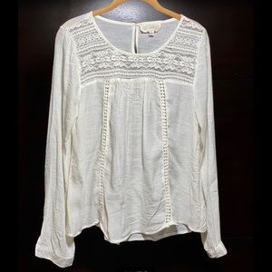 ANTHROPOLOGIE SWEET WANDERER Creme Peasant Top
